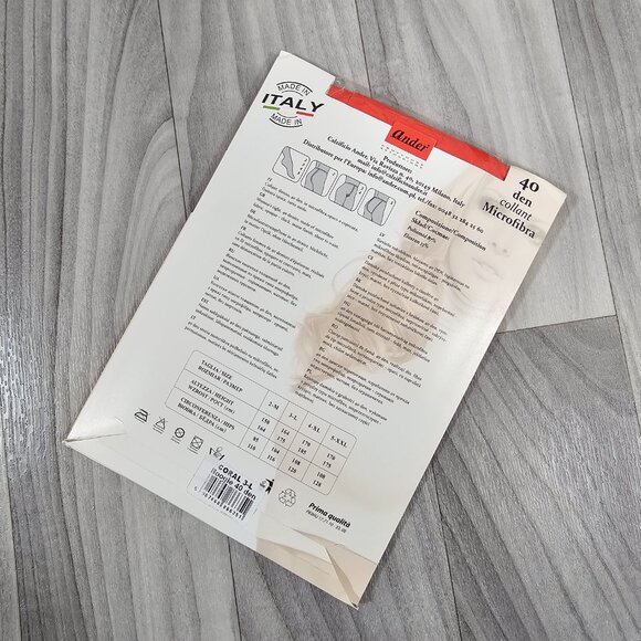 Ander Boogie Coral Opaque Tights Pantyhose 40 DEN Size 3/L - Picture 2 of 6